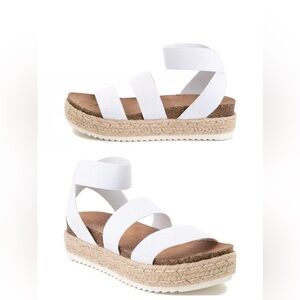 Madden Girl Carly White Elastic Espadrille Sandals Size 10 M-NIB